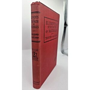 Elements of Strength of Materials by‎ Timoshenko and McCullough 1940's HC w/DJ